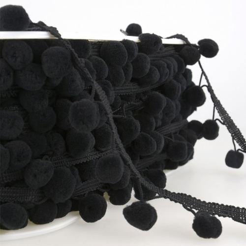 Stephanoise Pom Pom Trim Black