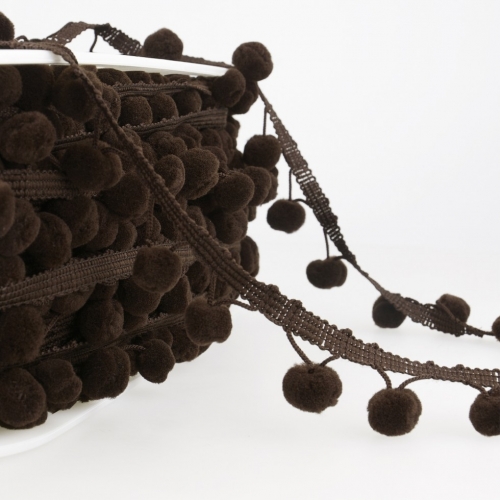 Stephanoise Pom Pom Trim Brown