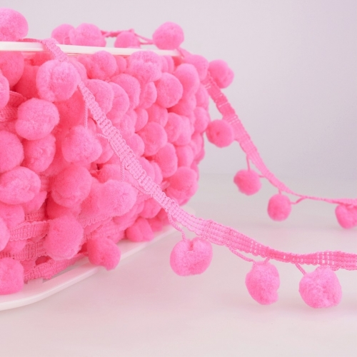 Stephanoise Pom Pom Trim Bright Pink