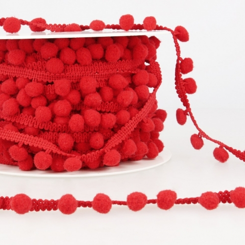 Stephanoise Pom Pom Trim Red