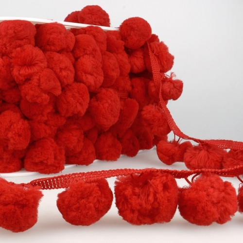 Stephanoise Pom Pom Trim Red