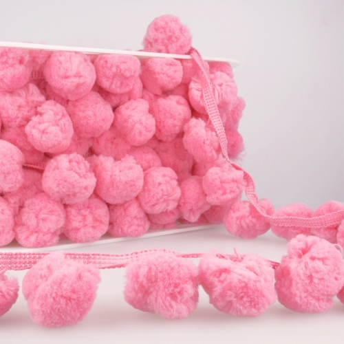 Stephanoise Pom Pom Trim Fuchsia Pink