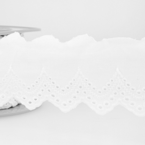 Stephanoise Eyelet Lace Trim White
