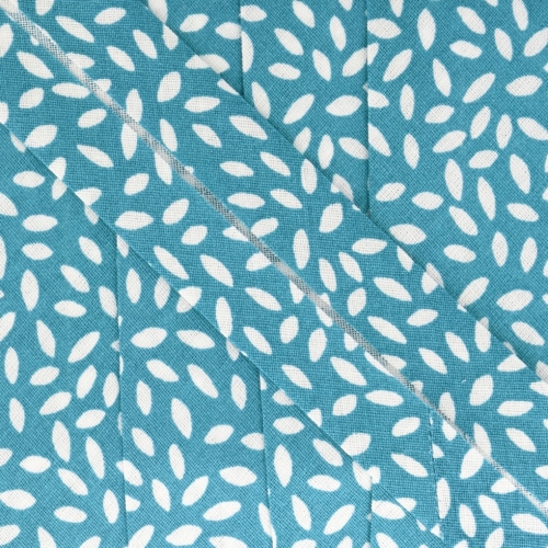 Stephanoise Leaves Bias Binding Tape Peacock