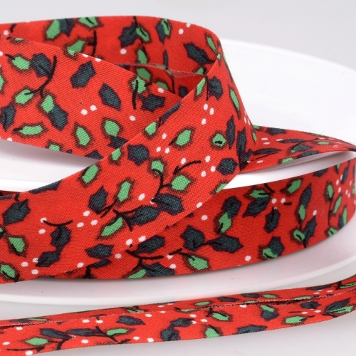 Stephanoise Holly Bias Binding Tape Red