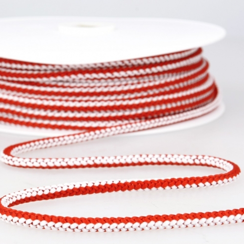 Stephanoise Round Knitted Cord Red White