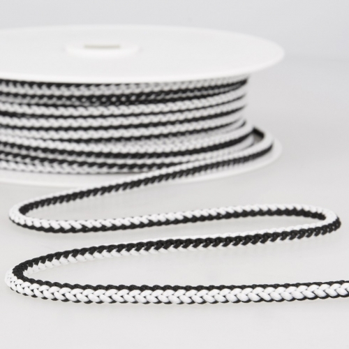 Stephanoise Round Knitted Cord Black White