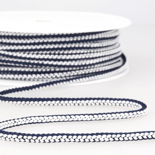 Stephanoise Round Knitted Cord Navy Blue White