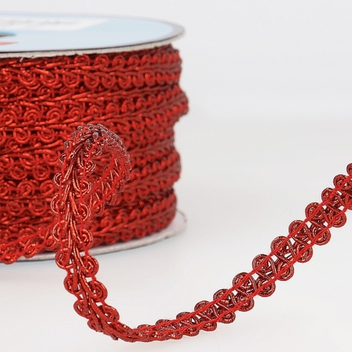 Stephanoise Metallic Braid Trim Red