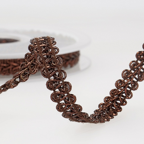 Stephanoise Metallic Braid Trim Chocolate Brown