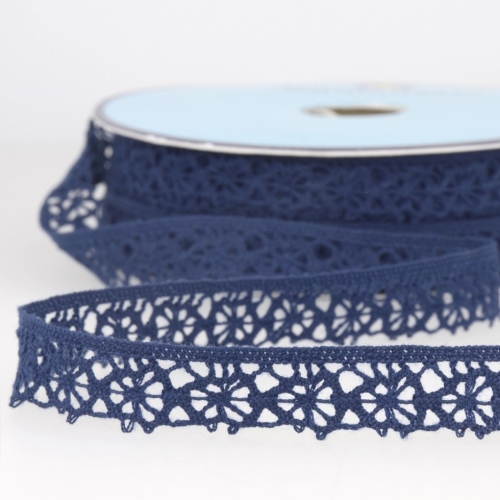 Stephanoise Coloured Lace Trim Navy Blue