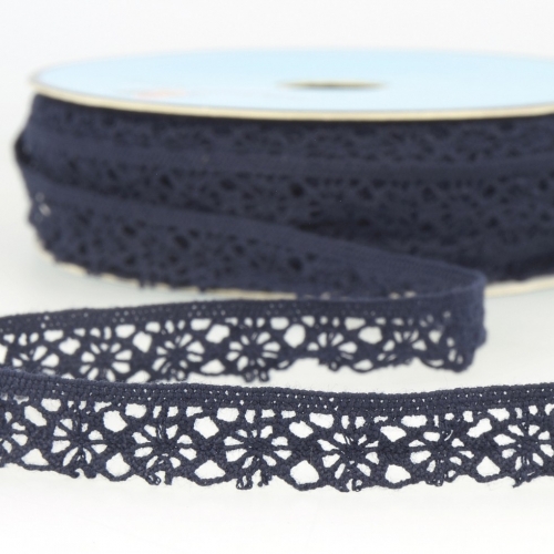 Stephanoise Coloured Lace Trim Dark Navy
