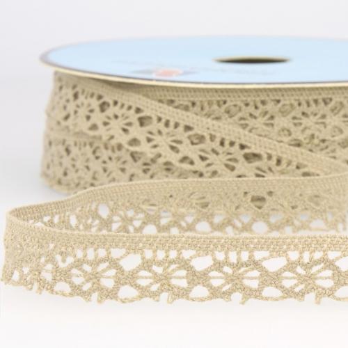 Stephanoise Coloured Lace Trim Beige