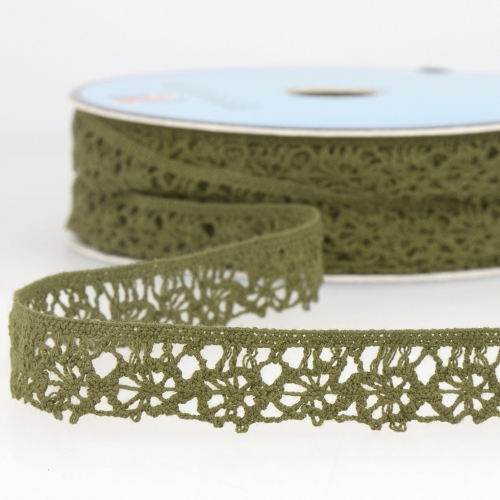 Stephanoise Coloured Lace Trim Khaki
