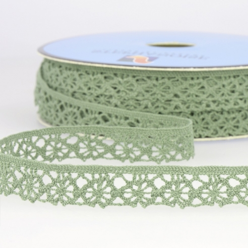 Stephanoise Coloured Lace Trim Almond Green