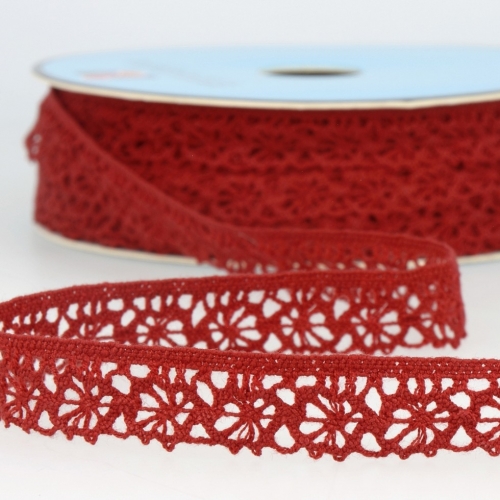 Stephanoise Coloured Lace Trim Raspberry