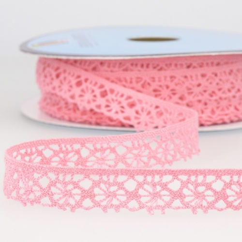 Stephanoise Coloured Lace Trim Pink