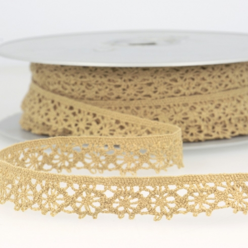 Stephanoise Coloured Lace Trim Sand
