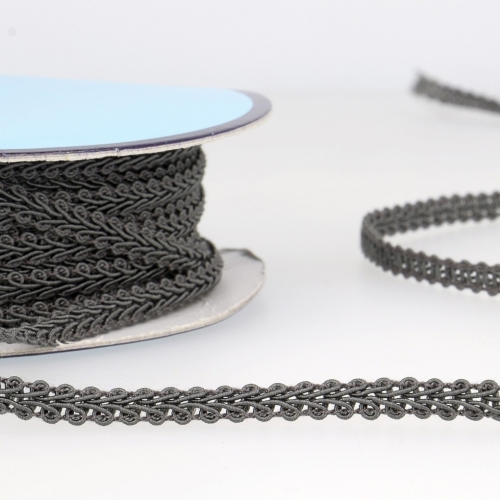 Stephanoise Gimp Braid Trim Dark Grey