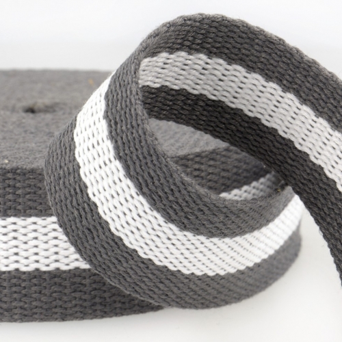Stephanoise Two Tone Strap Webbing Grey White