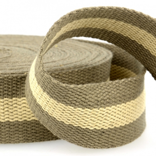 Stephanoise Two Tone Strap Webbing Khaki Beige