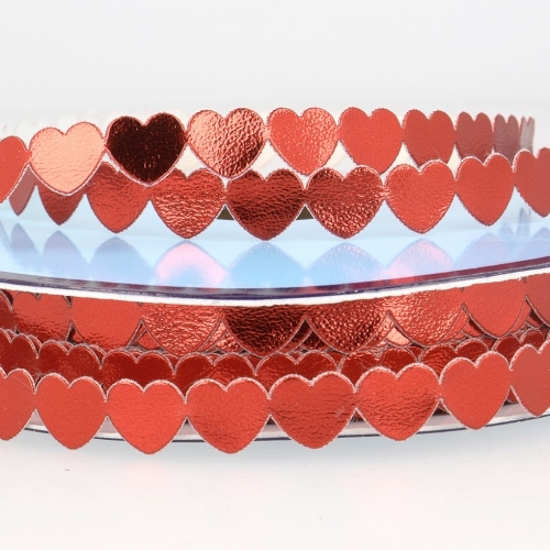 Stephanoise Metallic Heart Trim Red