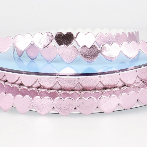 Stephanoise Metallic Heart Trim Light Pink