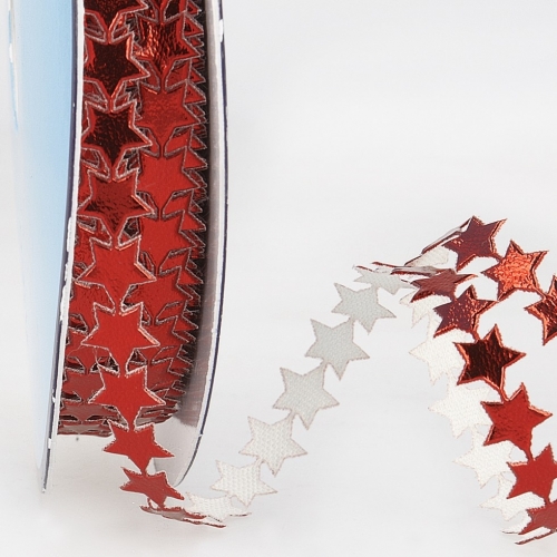 Stephanoise Metallic Star Trim Red