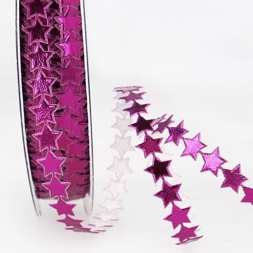 Stephanoise Metallic Star Trim Fuchsia Pink