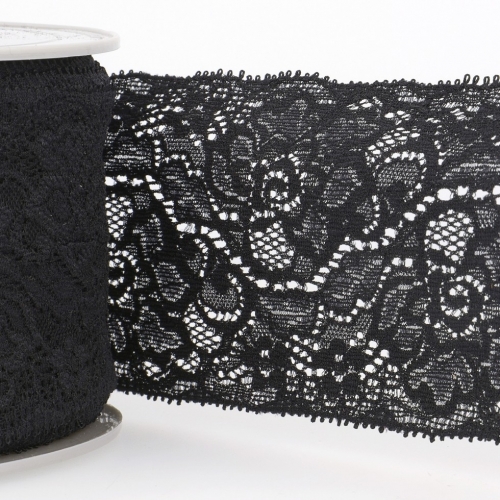 Stephanoise Stretch Lace Trim Black