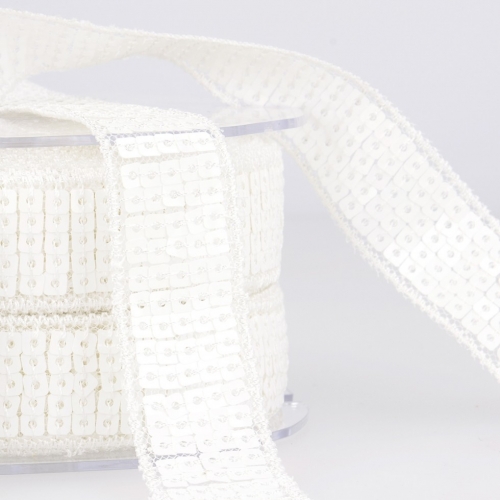 Stephanoise Sequin Trim White