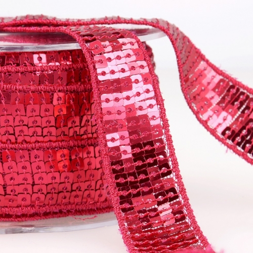Stephanoise Sequin Trim Fuchsia Pink