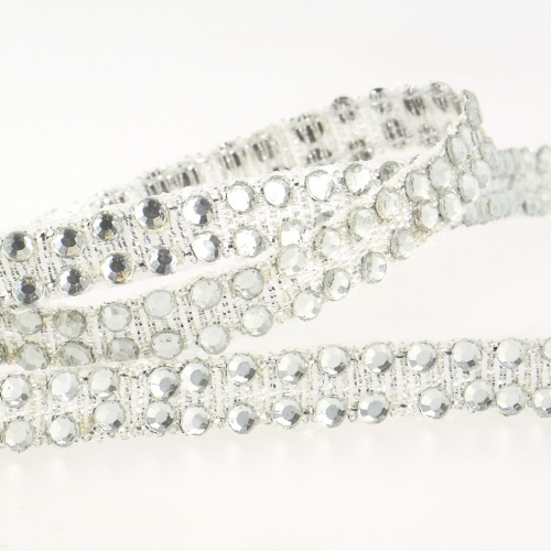Stephanoise Iron On Rhinestone Trim Silver