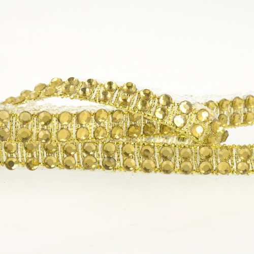 Stephanoise Iron On Rhinestone Trim Golden Yellow