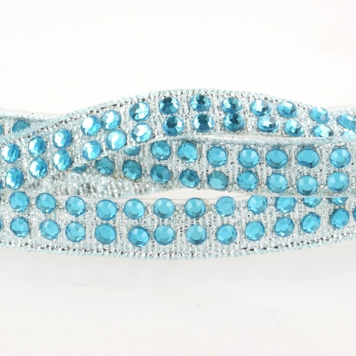 Stephanoise Iron On Rhinestone Trim Turquoise Blue