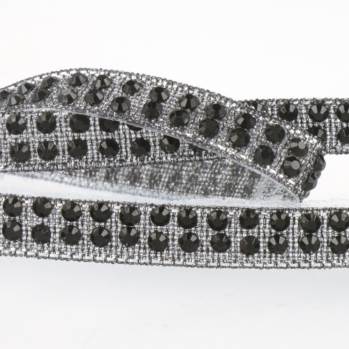 Stephanoise Iron On Rhinestone Trim Black