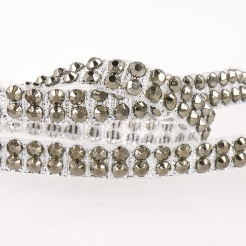 Stephanoise Iron On Rhinestone Trim Dark Silver