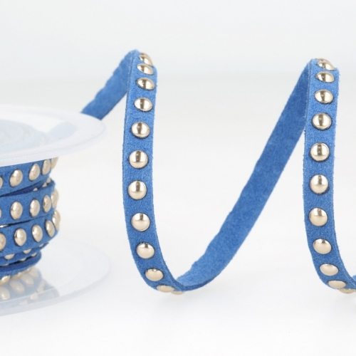 Stephanoise Faux Suede Studded Trim Royal Blue