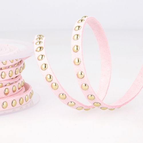 Stephanoise Faux Suede Studded Trim Pink