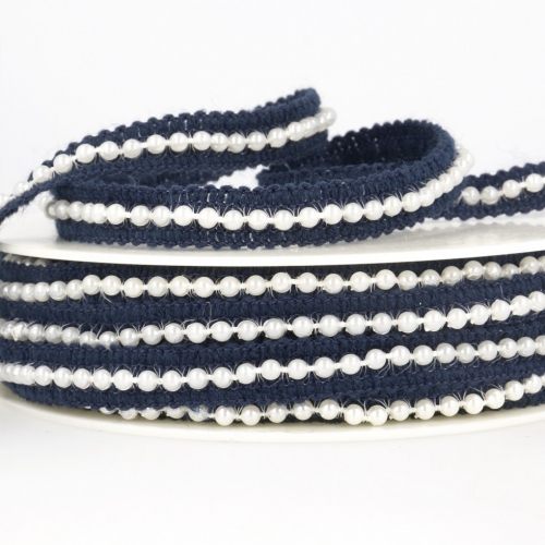 Stephanoise Beaded Braid Trim Navy Blue