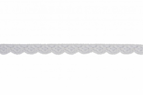 Nylon Gathered Lace Trim Cream