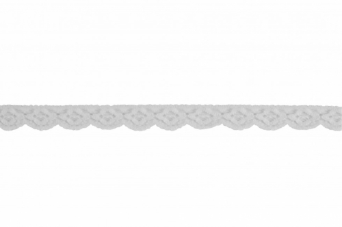 Nylon Gathered Lace Trim White
