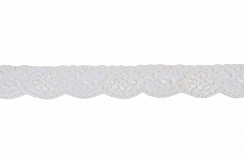 Nylon Gathered Lace Trim Cream
