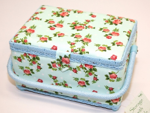 Hobby and Gift Medium Sewing Craft Box Pink & Blue
