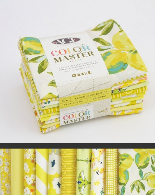 Art Gallery Fabrics Half Yard Fabric Pack No.6 Lemon Green Edition