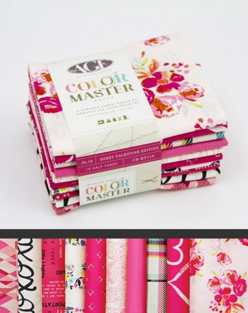 Art Gallery Fabrics Half Yard Fabric Pack No.18 Berry Valentine