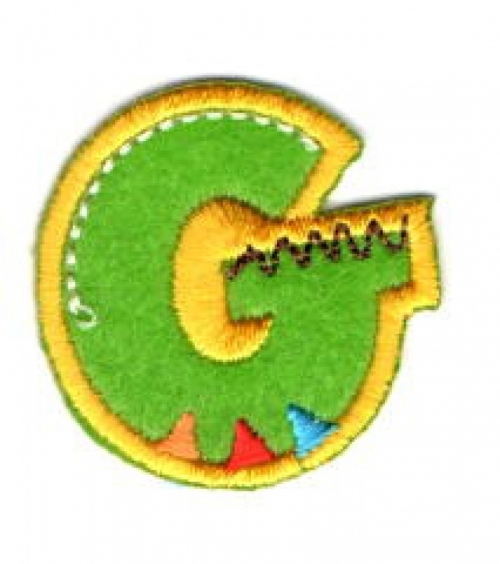 Alphabet Patch Motif Assorted Colours: Letter G