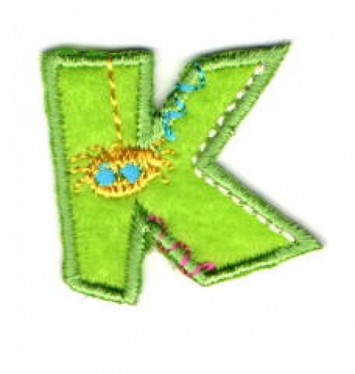 Alphabet Patch Motif Assorted Colours: Letter K