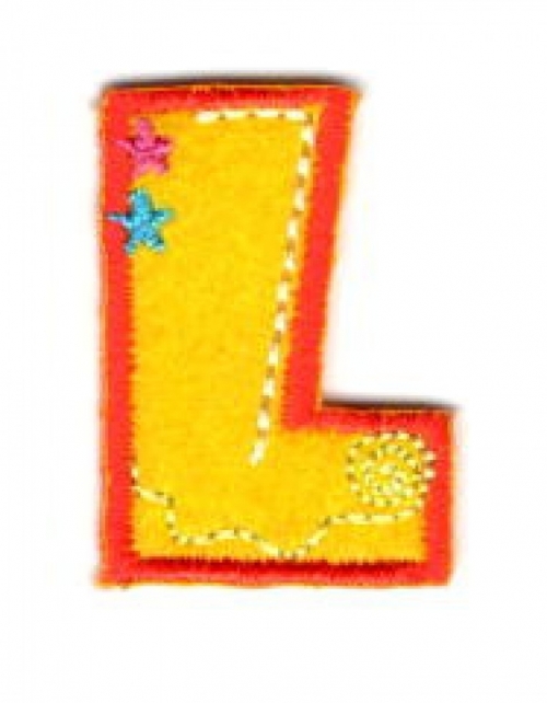 Alphabet Patch Motif Assorted Colours: Letter L