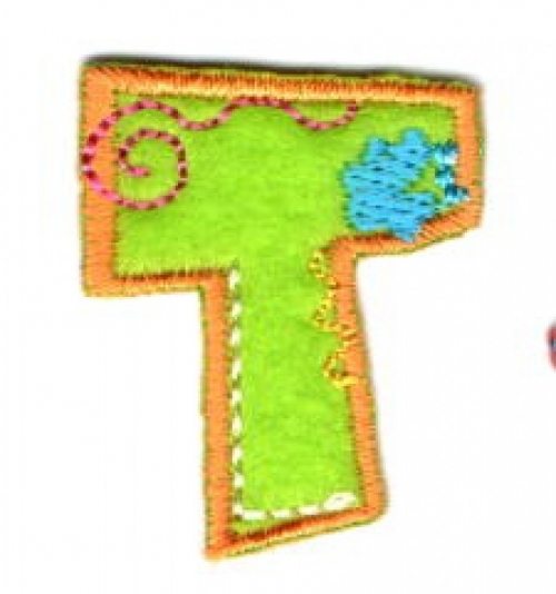 Alphabet Patch Motif Assorted Colours: Letter T